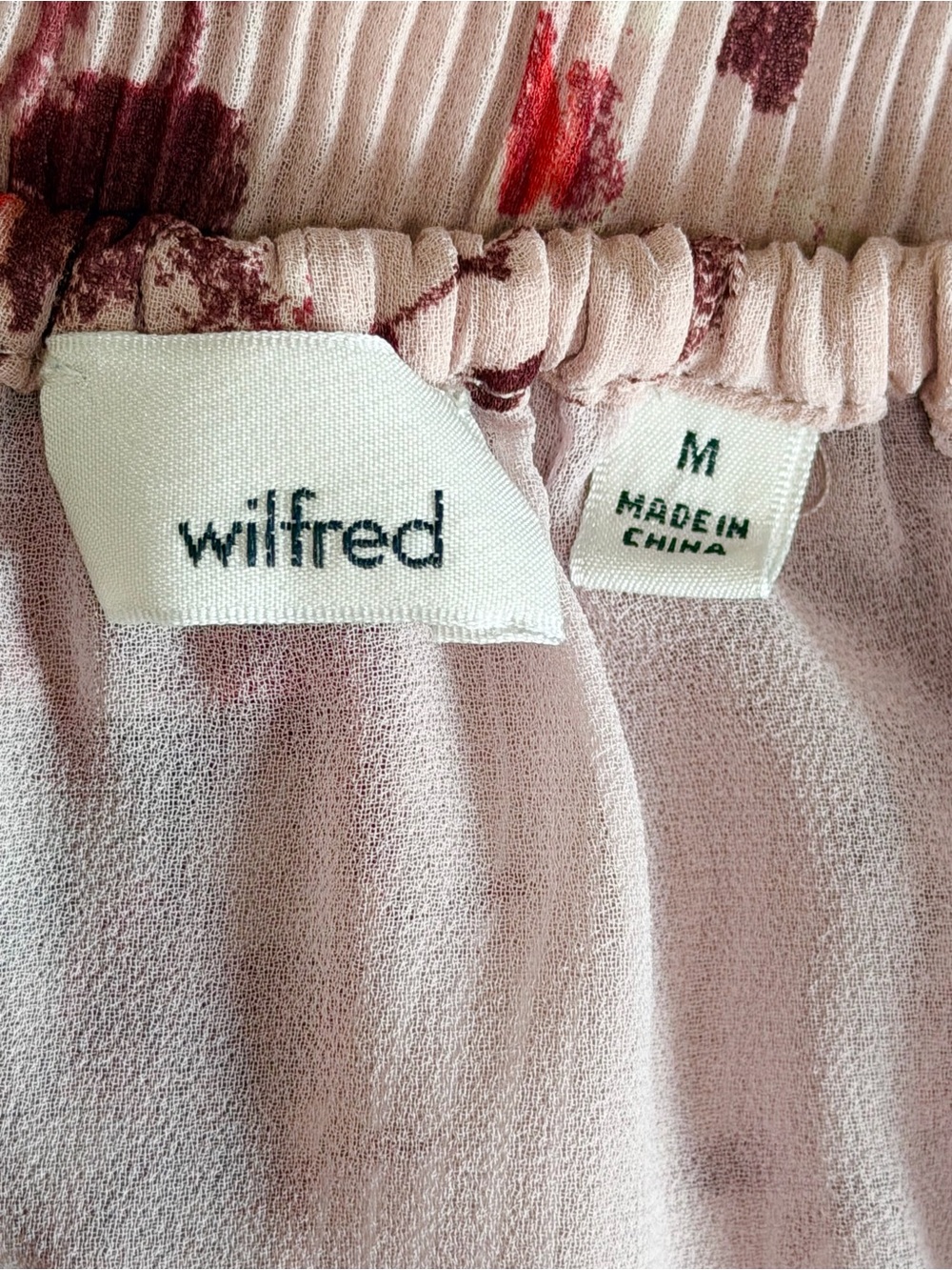 Wilfred Blush Pink Floral Off-Shoulder Peasant Top Aritzia - Picture 2 of 10